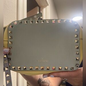 Valentino Studded Crossbody in Gray and Yellow